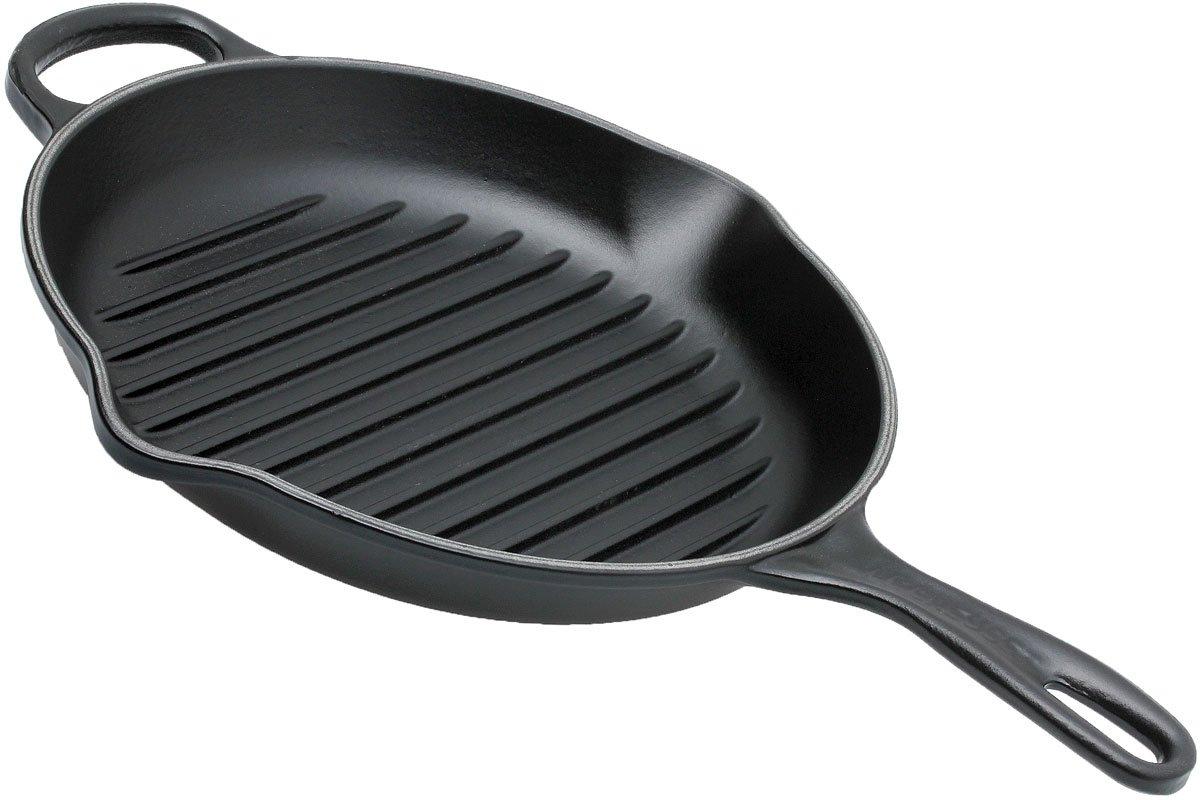 Le Creuset grill pan/skillet round 26cm, black Advantageously