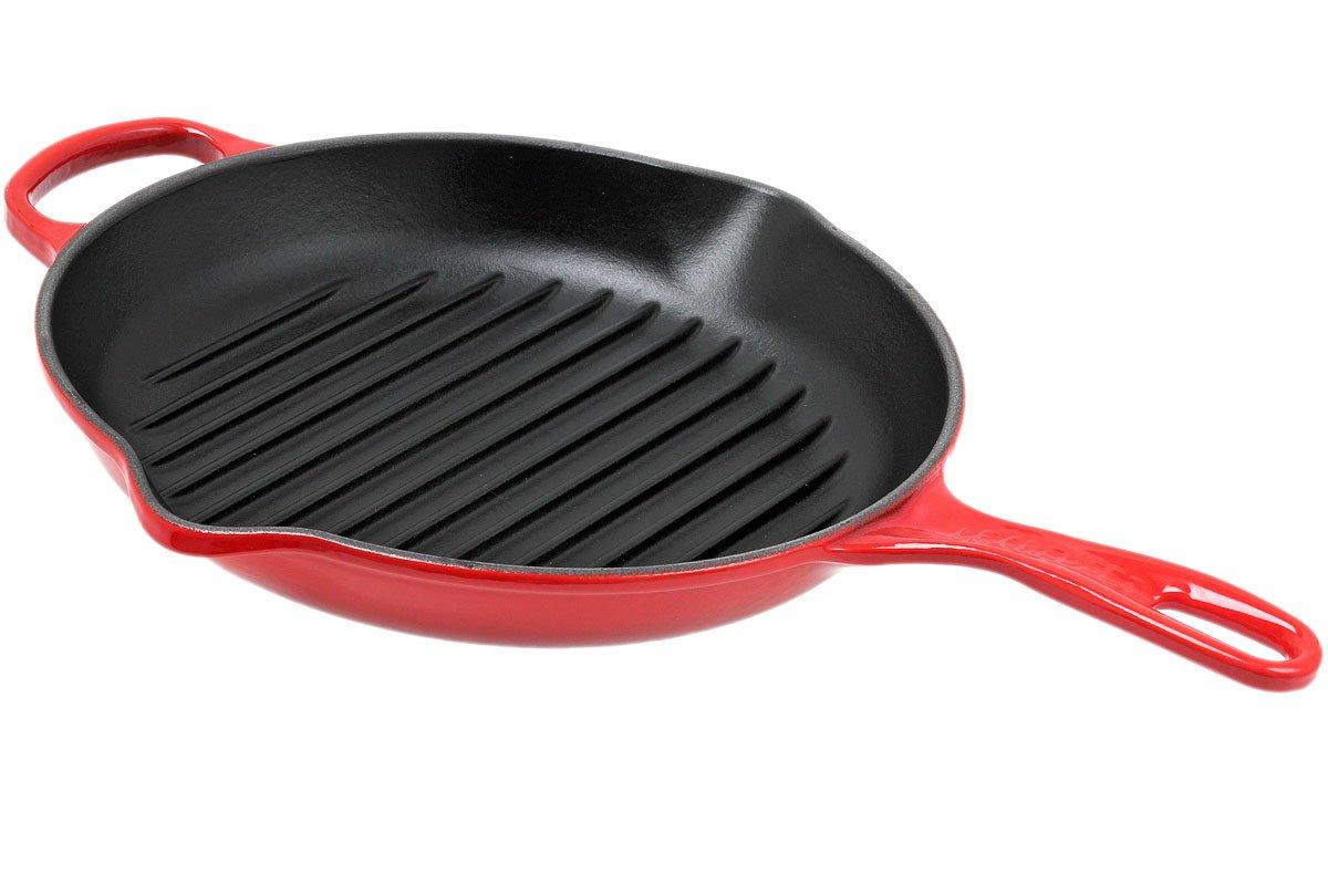 Le Creuset grill pan/skillet round 26cm, red