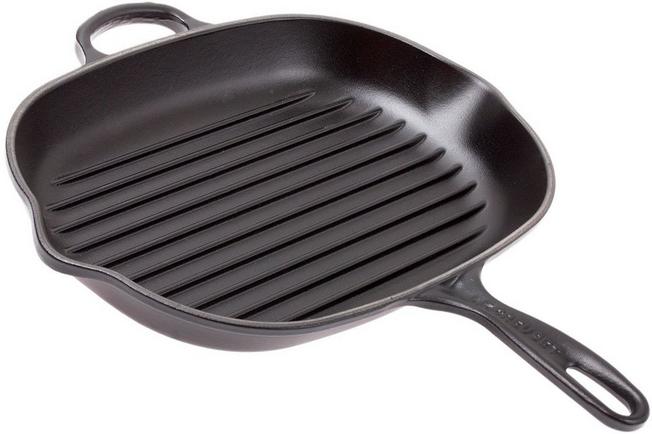 Poêle grill en fonte émaillée noire –