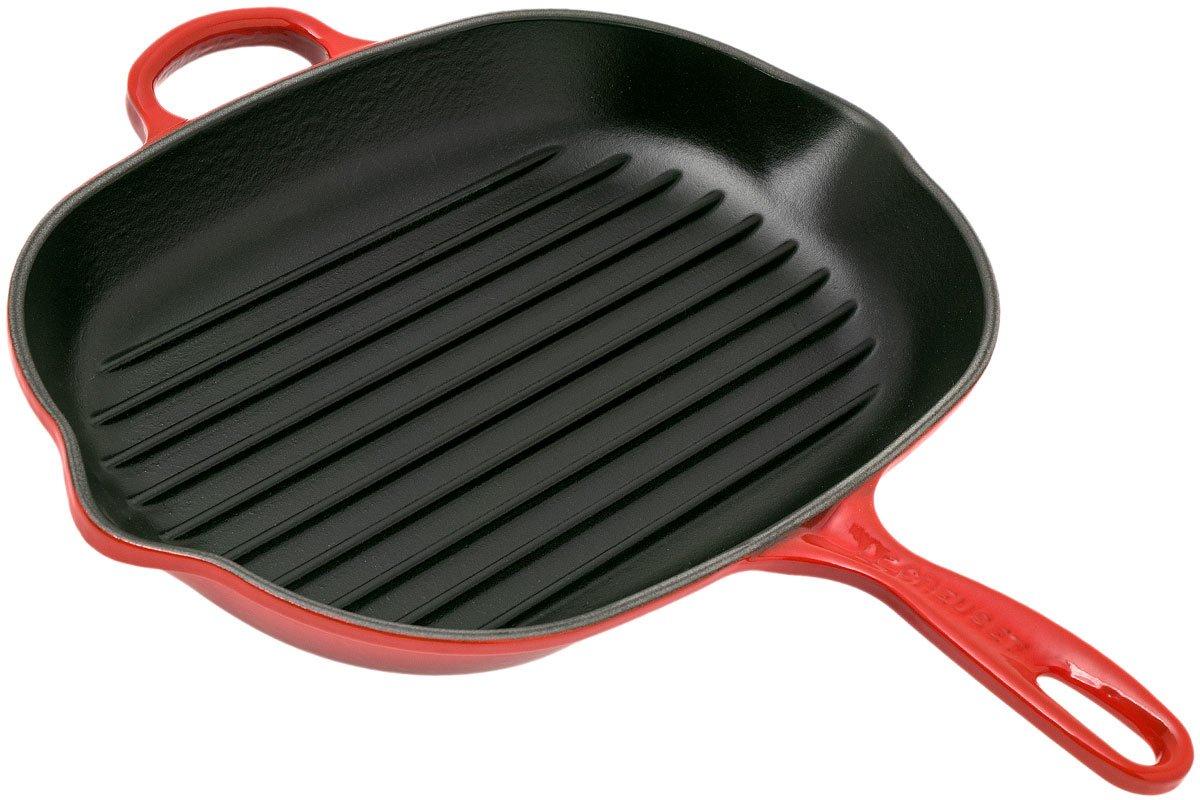 Le Creuset Cast Iron Grill Pan Skillet Oval 32 Cm Cherry Red Advantageously Shopping At 