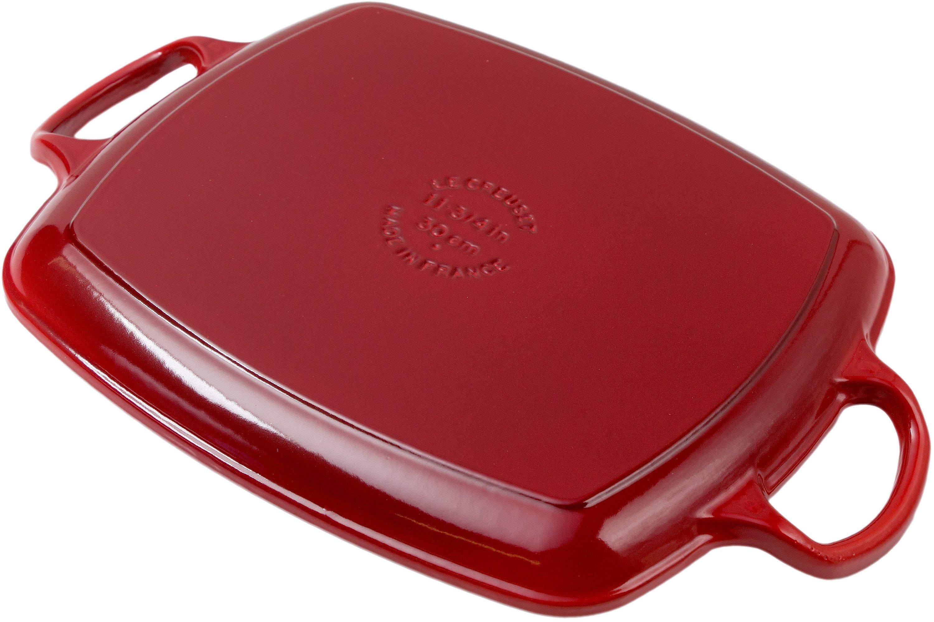 Le Creuset La Fonte enamel rectangular grill pan 32 cm, red