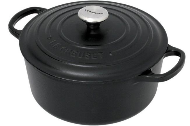 Matt Black Enamelled Oval Cast Iron Casserole Cooking Pot Cast