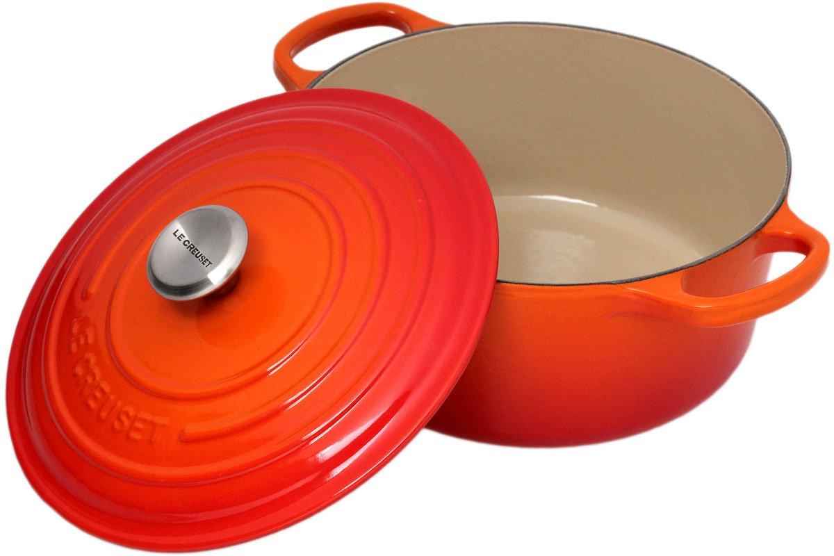 Casserole Poêlon Le Creuset - Fonte émaillée Orange - 22 Cm - Vintage - France