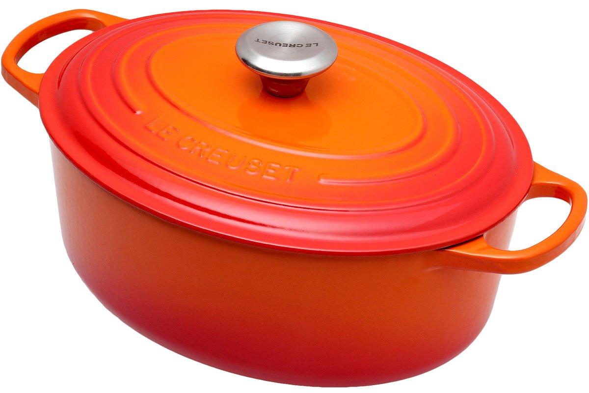 LE CREUSET COCOTTE ANCIENNE FONTE ROUGE OVALE 29CM