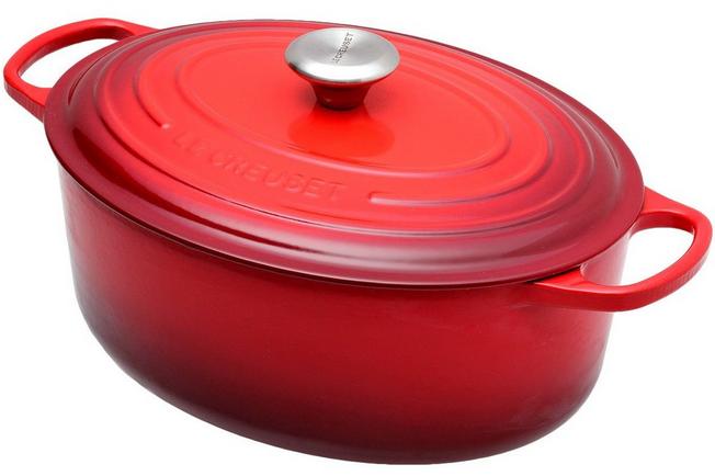 SlowCook Cast iron red oval Casserole - compatible with oven and