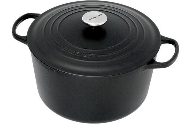 Le Creuset hoge braadpan cocotte 28cm, 8L mat zwart | Voordelig bij knivesandtools.nl