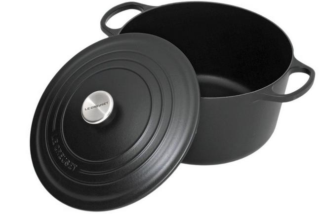 Le Creuset hoge braadpan cocotte 28cm, 8L mat zwart | Voordelig bij knivesandtools.nl