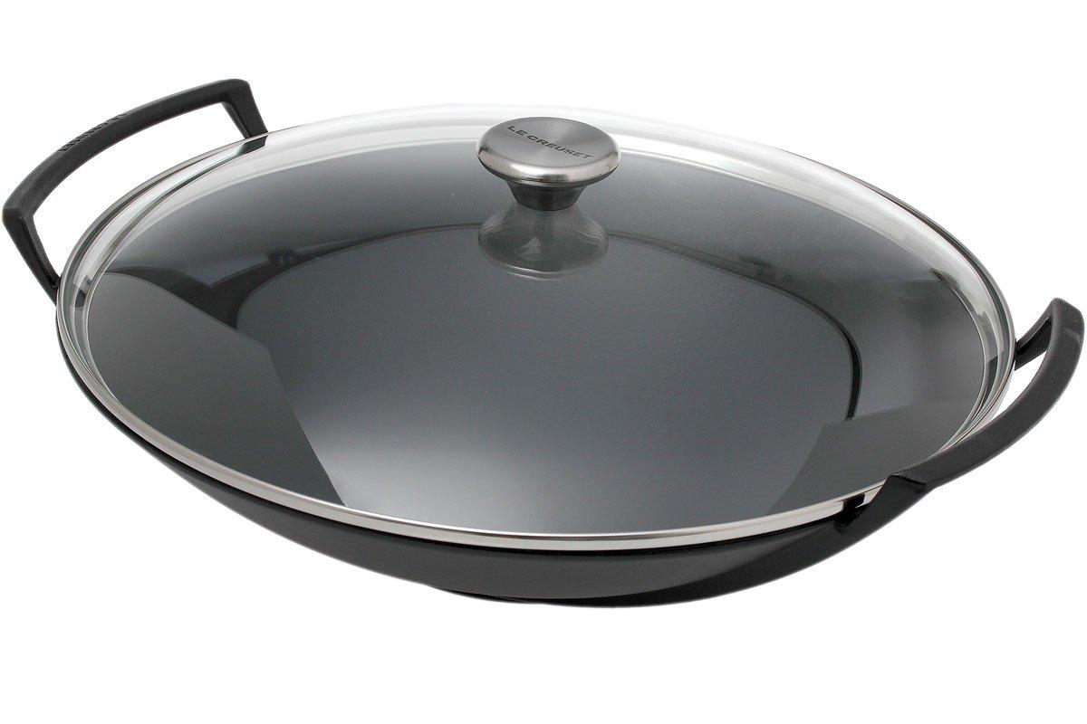 Le Creuset Wok & Glass Lid 36cm Satin Black(NEW)