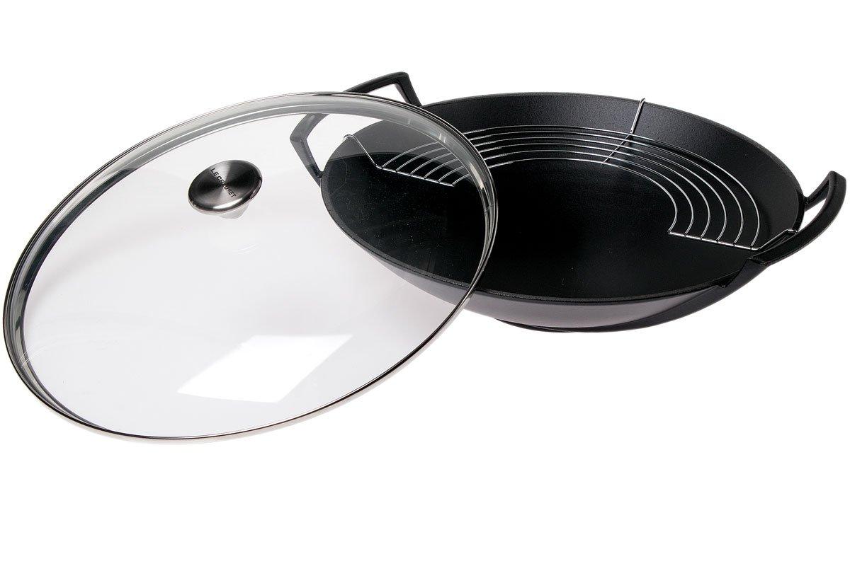 Le Creuset La Fonte émaillée wok 36 cm, noir  Achetez à prix avantageux  chez