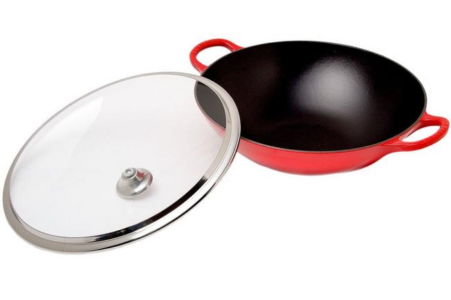 Le Creuset La Fonte enamel wok 32cm, 3.8L black