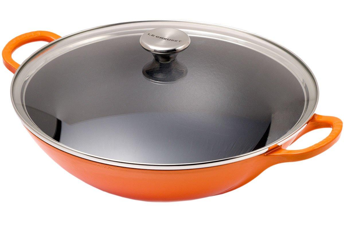 Le Creuset La Fonte enamel wok 32cm, 3.8L black