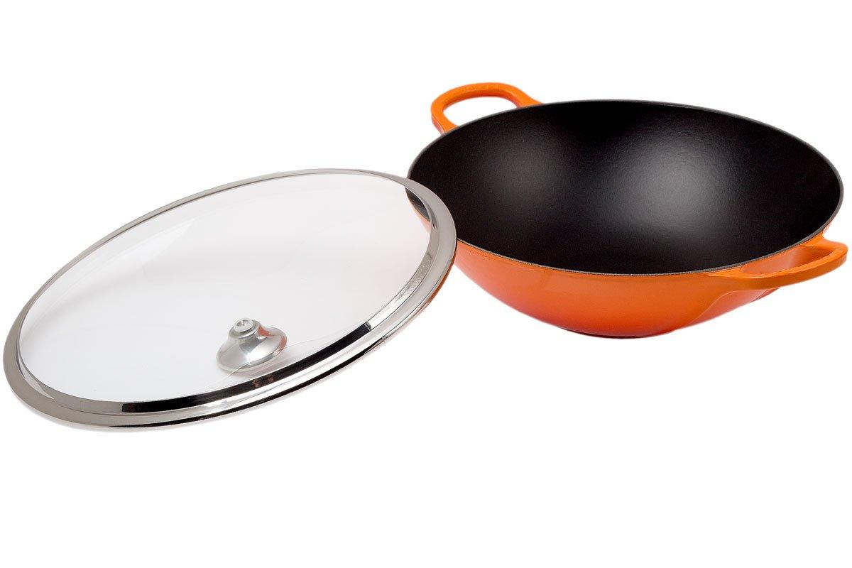 Le Creuset La Fonte enamel wok 32cm, 3.8L orange Advantageously