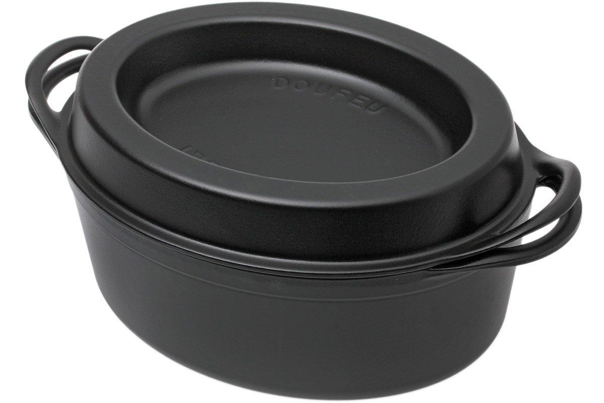 Cocotte Signature en fonte émaillée ovale 29 cm Noir Mat