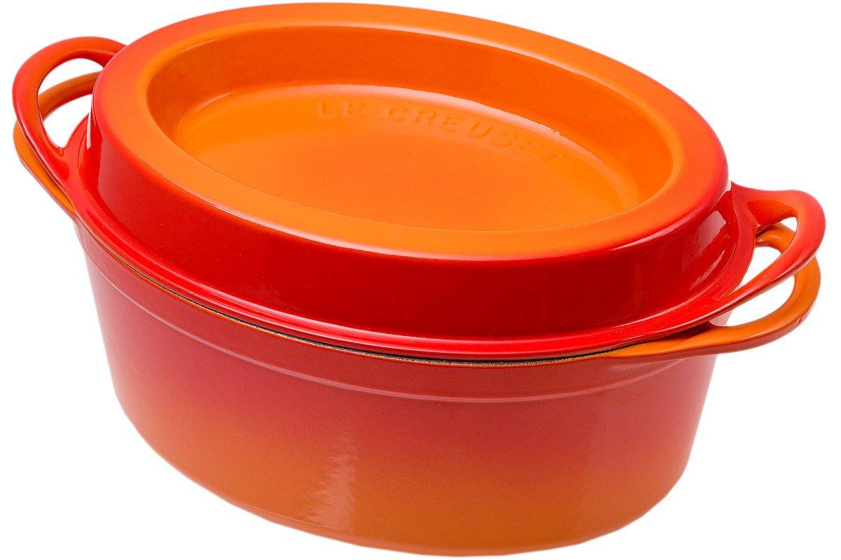 Ancienne Petite Poêle LE CREUSET en Fonte Emaillée Orange