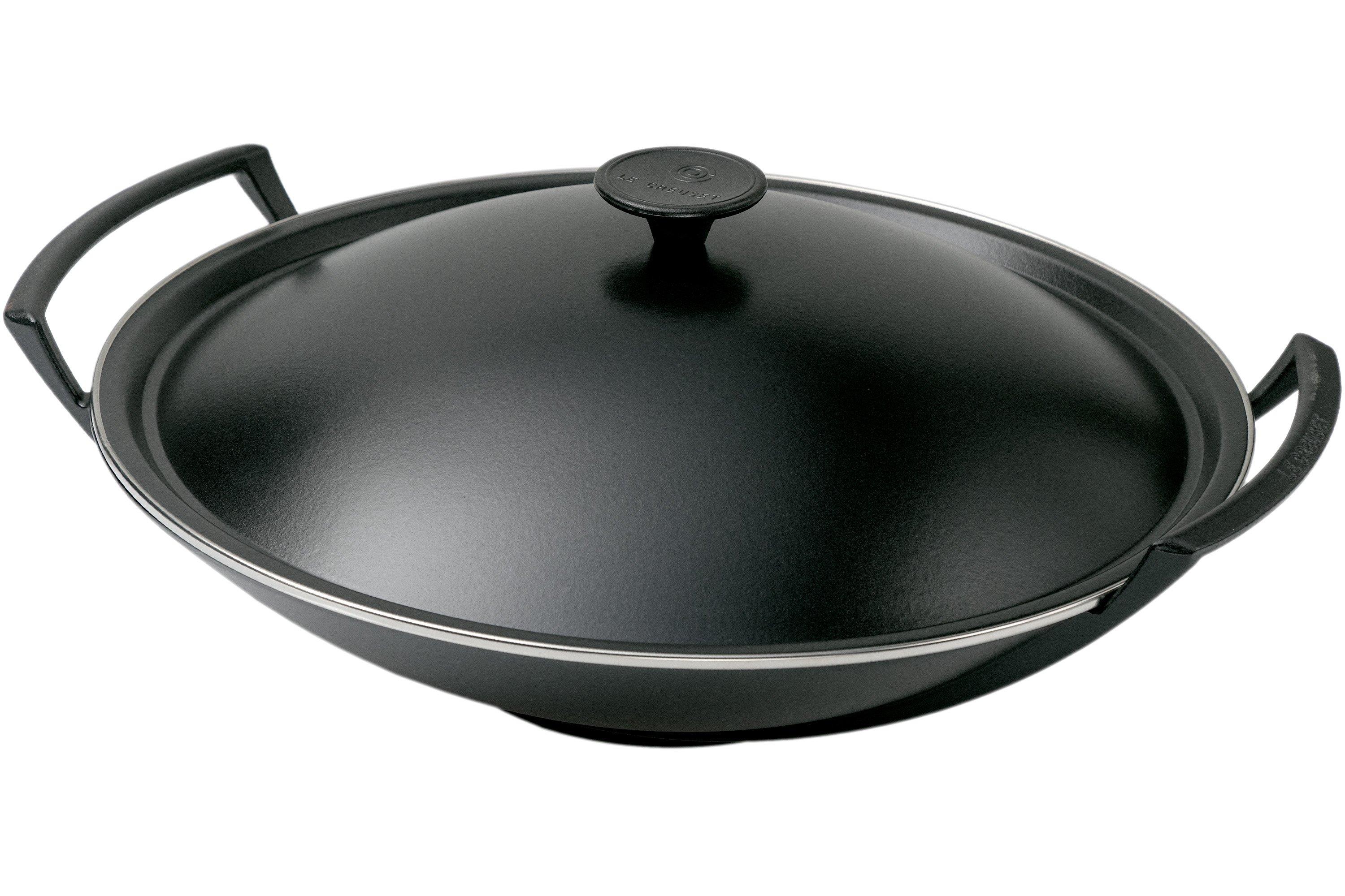 komen Gepland Wat dan ook Le Creuset La Fonte enamel wok pan 36 cm, black | Advantageously shopping  at Knivesandtools.com