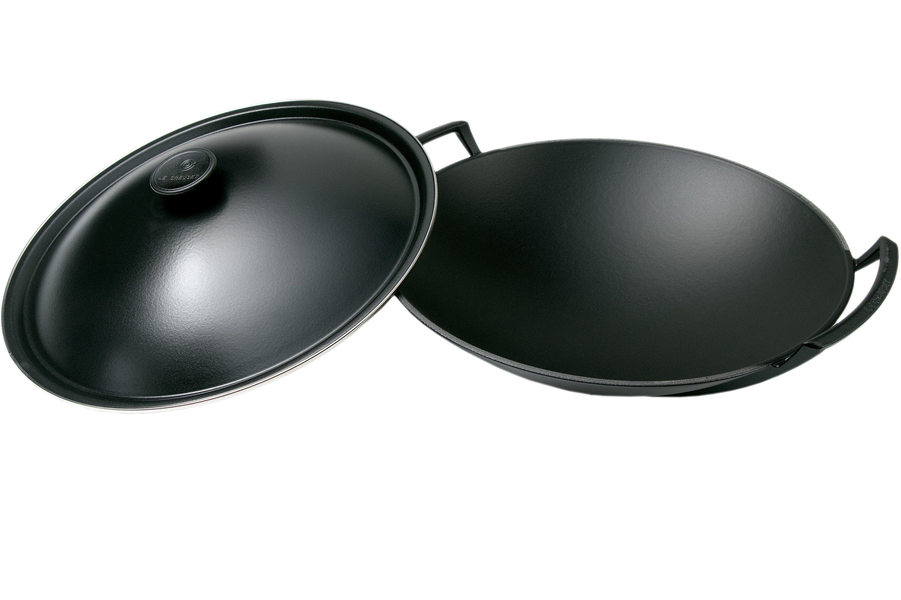 Le Creuset La Fonte enamel wok pan 36 cm, black Advantageously
