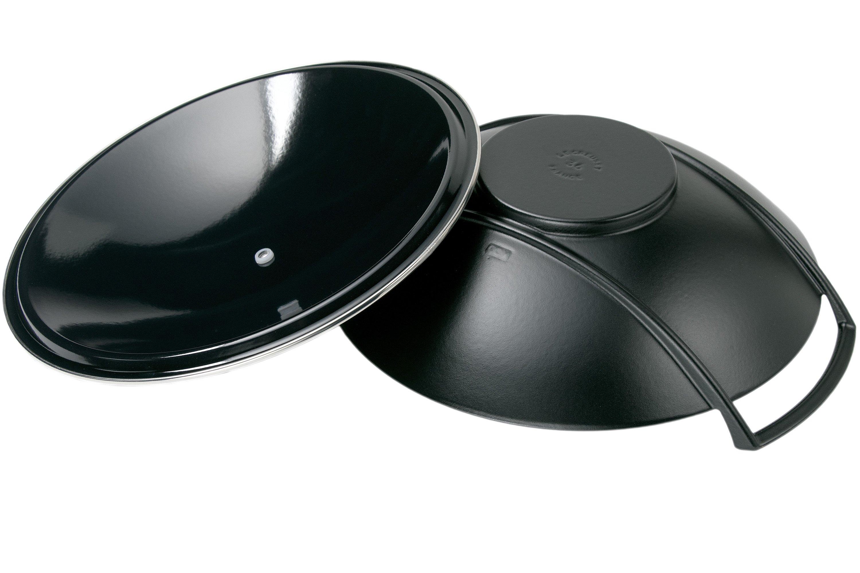 Le Creuset La Fonte enamel wok pan 36 cm, black Advantageously