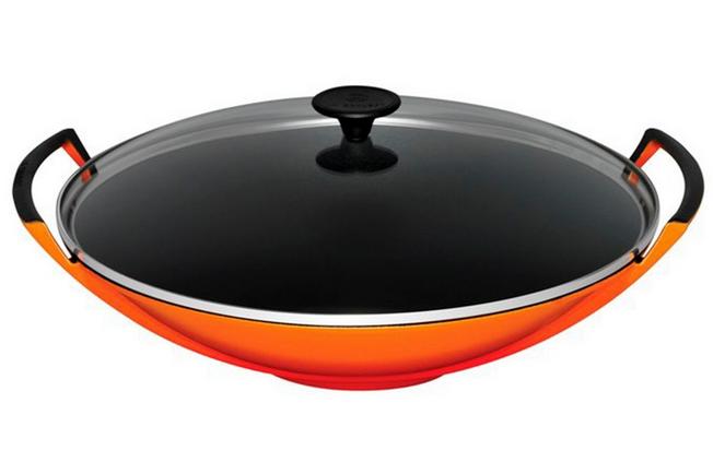 Le Creuset La Fonte enamel wok 36 cm, orange