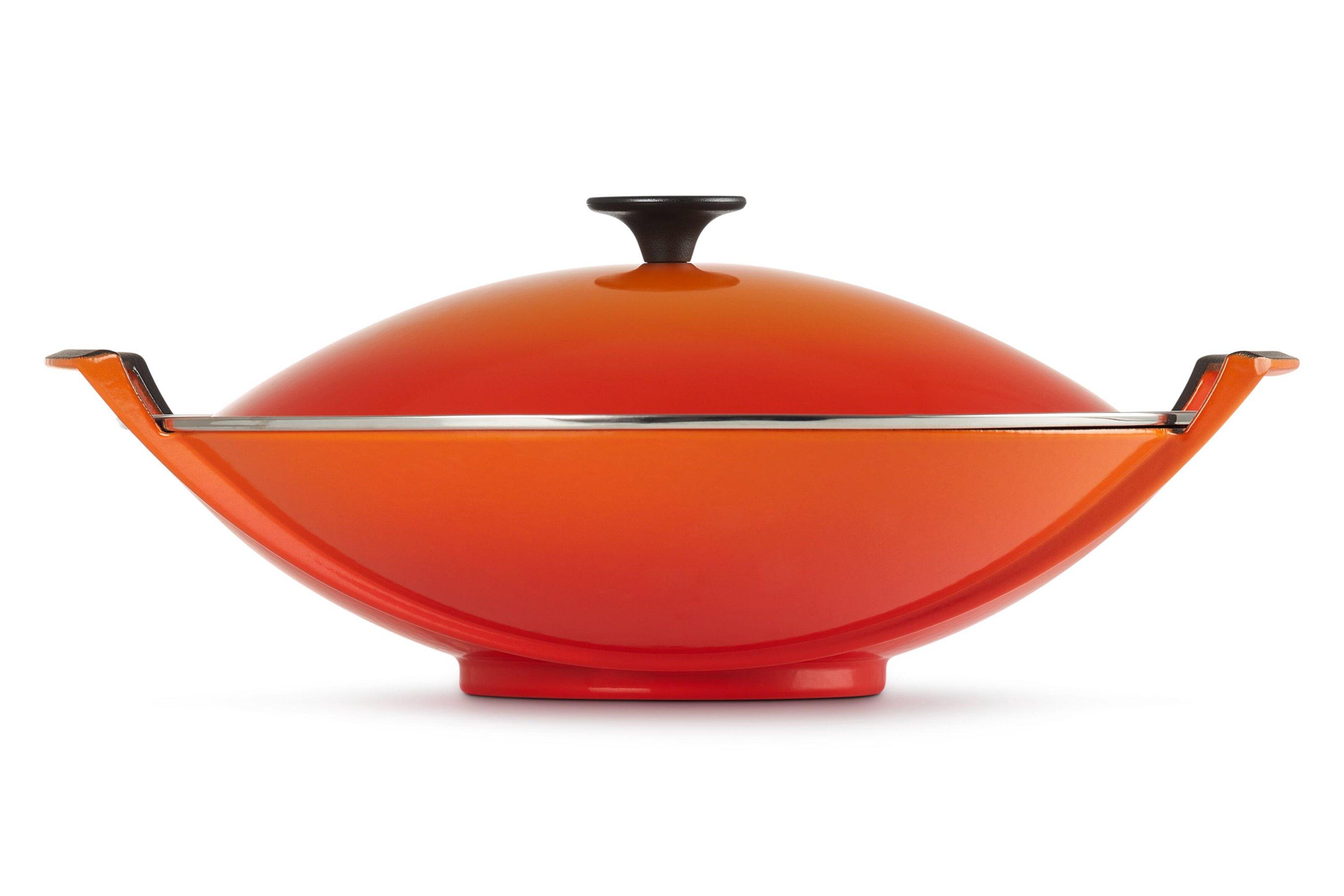Le Creuset La Fonte enamel wok 36 cm, orange | Advantageously