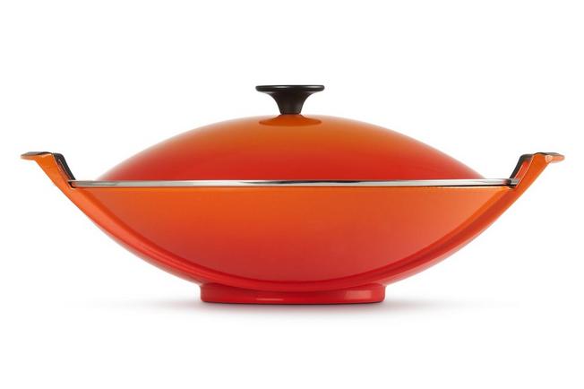 Imagen para Le Creuset La Fonte wok esmaltado 36 cm, naranja