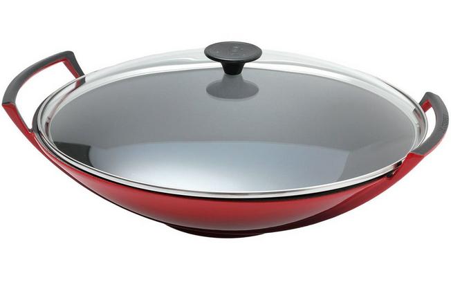 Wok con Tapa Cristal 30 cm Hierro Fundido - Staub