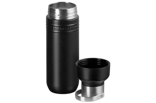 Afbeelding voor Le Creuset On The Go 41066280000001 dubbelwandige drinkfles, mat zwart, 0,5 L