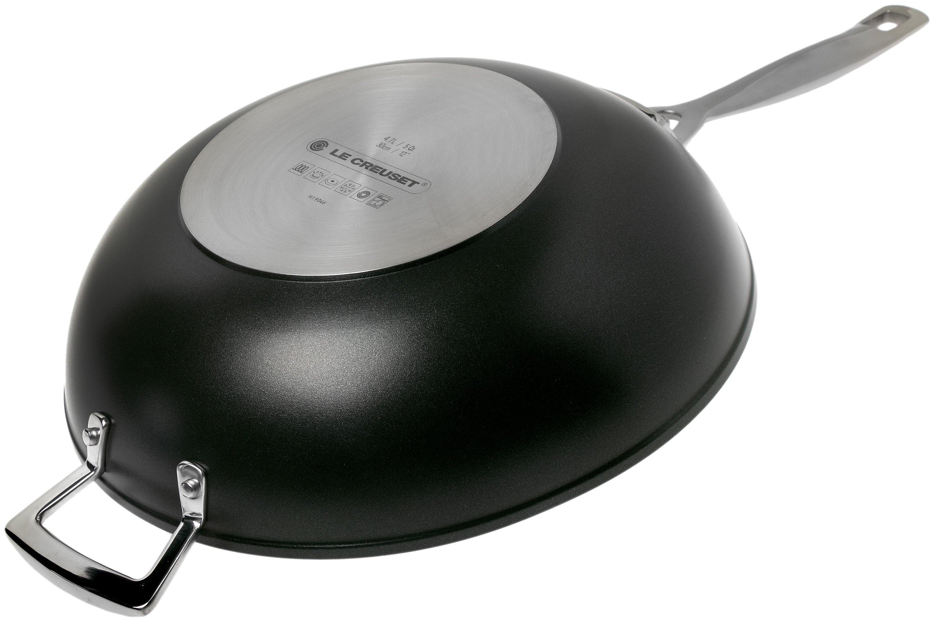 Poêle Wok en Fonte 30cm Manche Inox