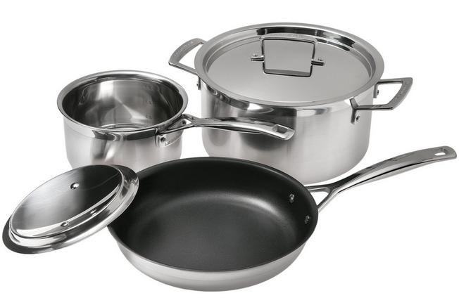 Set de Poele et Casserole, 3 Pièces Batterie de Cuisine