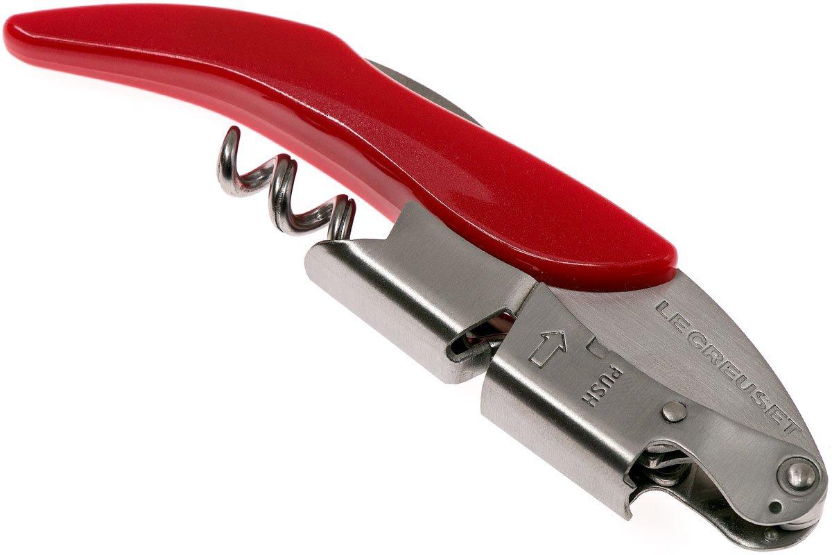 Le Creuset WT130 Waiters Friend Cerise corkscrew and bottle opener