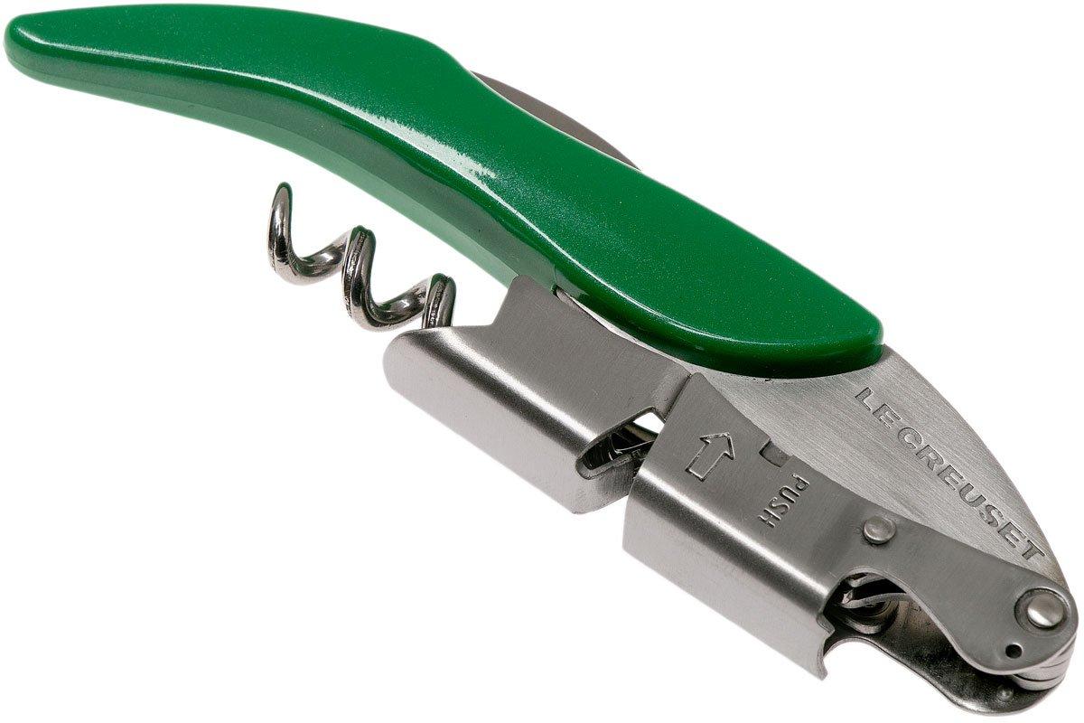 Le Creuset WT130 Waiters Friend corkscrew and bottle opener, green