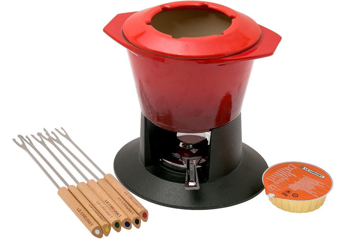 Le Creuset Fondue Set Oval 16l Cherry Red Advantageously Shopping At 