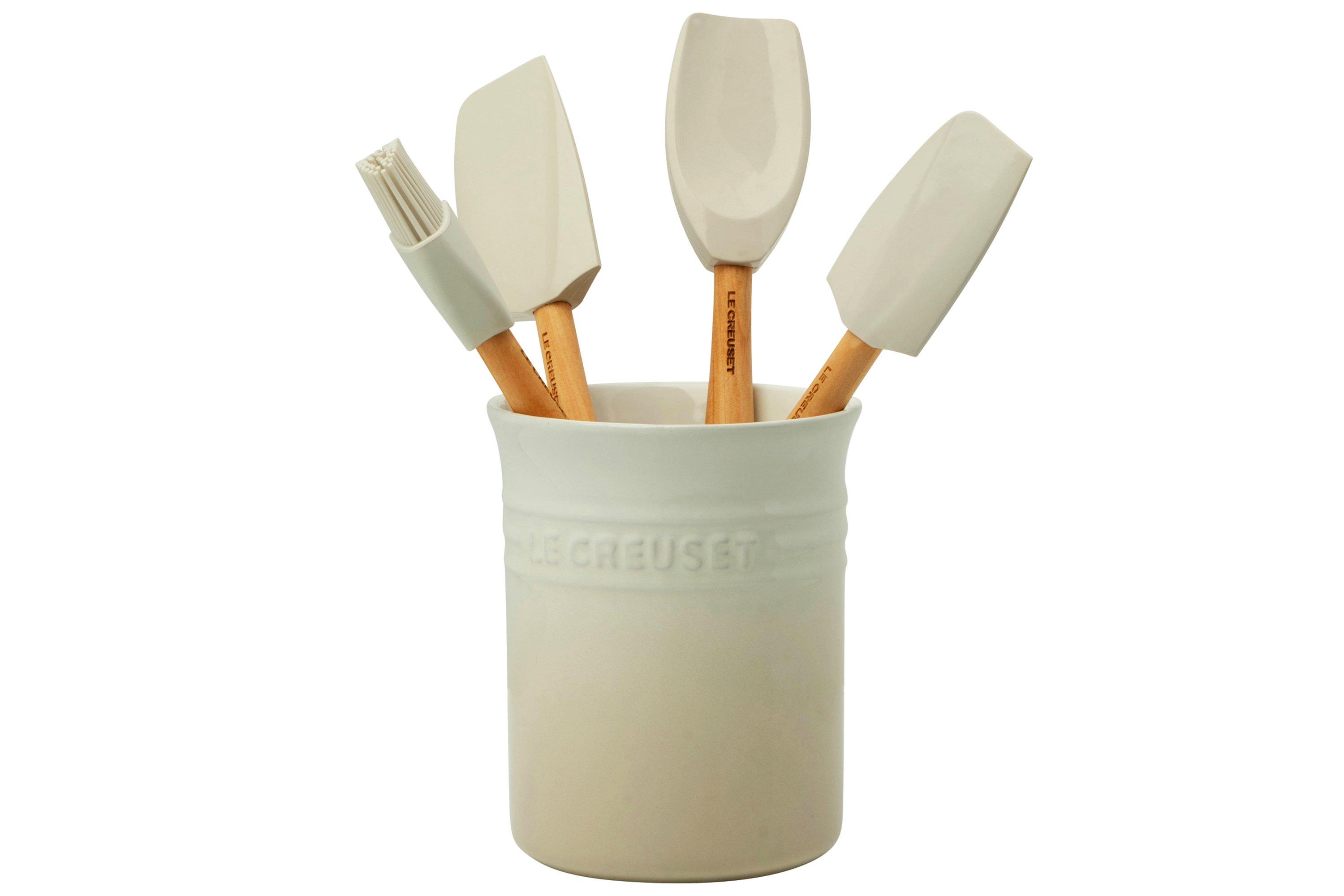 Le Creuset 5-Piece Craft Series Utensil Set with Crock | White