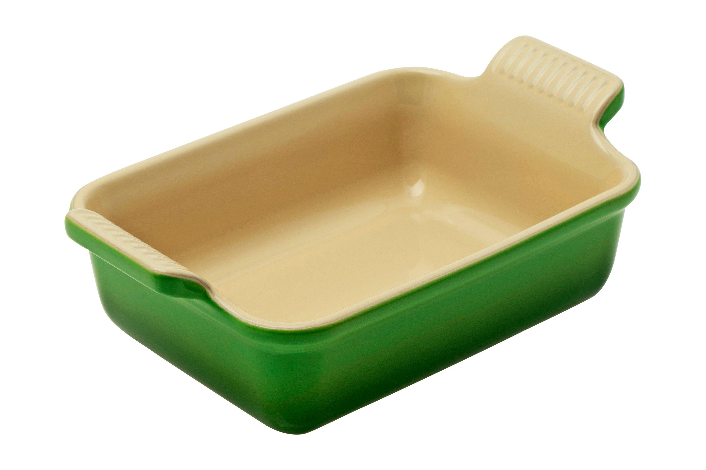 le-creuset-rectangular-oven-dish-1-1-l-19-cm-green-advantageously