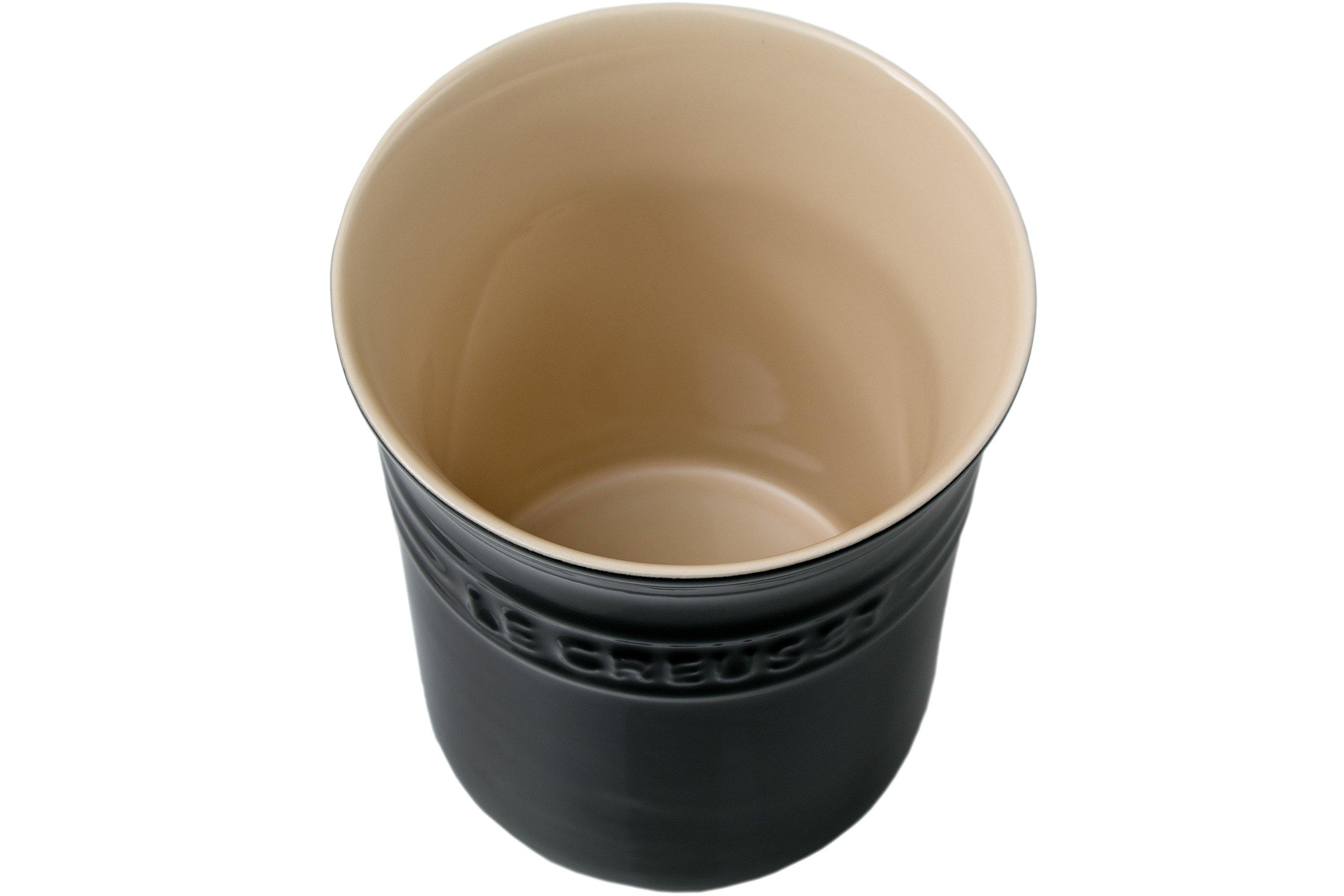 Le Creuset ceramic utensil jar, black, 15 cm Advantageously shopping