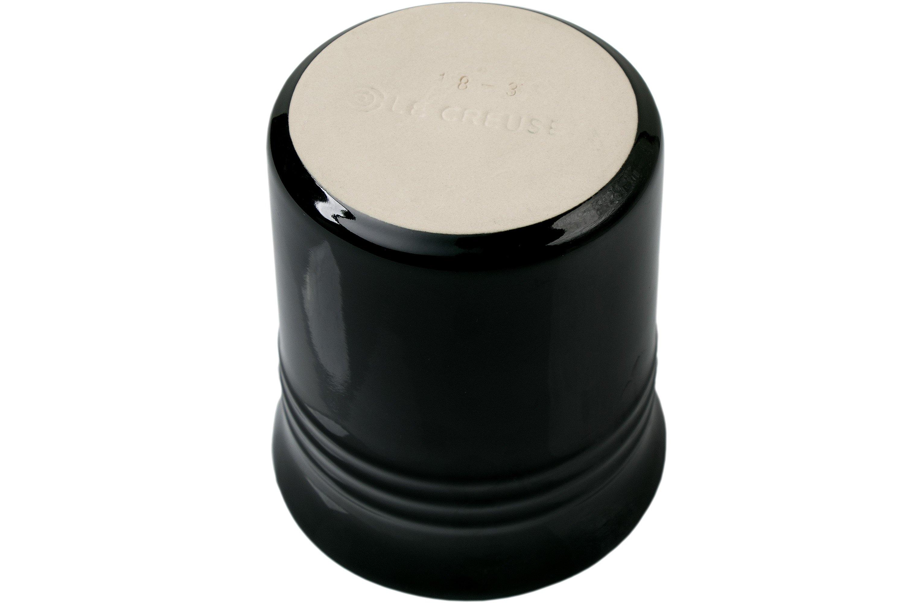 Le Creuset ceramic utensil jar, black, 15 cm Advantageously shopping