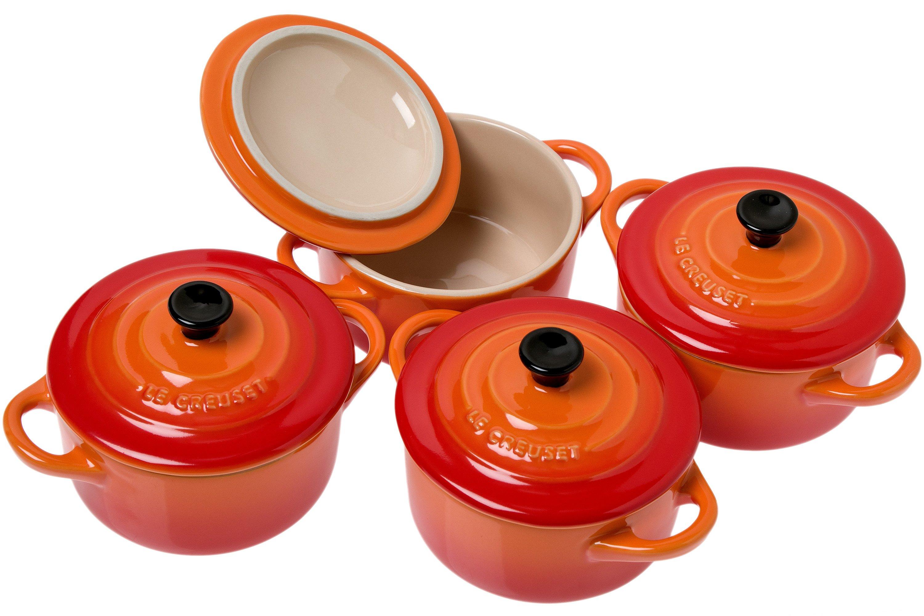 Le Creuset Les Céramiques mini cocotte set 10 cm, orange-red