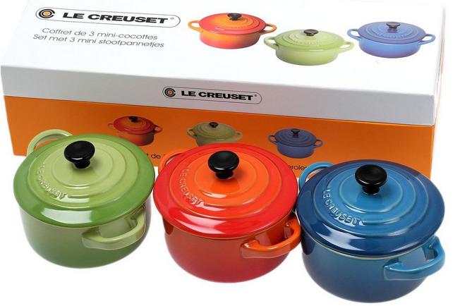 Sluipmoordenaar hoop Verzadigen Le Creuset 3 Mini Cocottes 10cm, groen-blauw-rood | Voordelig kopen bij  knivesandtools.be