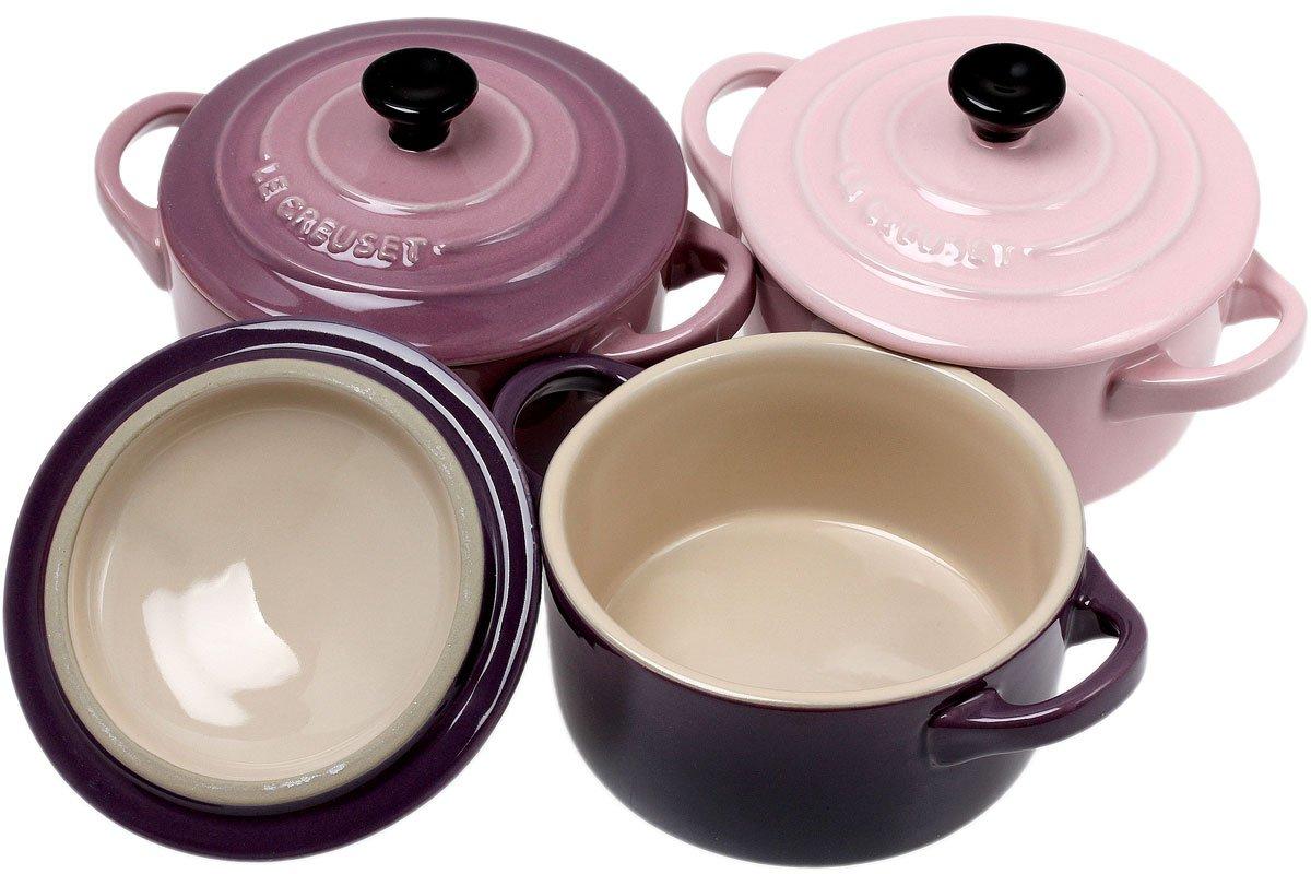 Le Creuset 3 Mini Cocottes 10cm, violet-mauve-rose