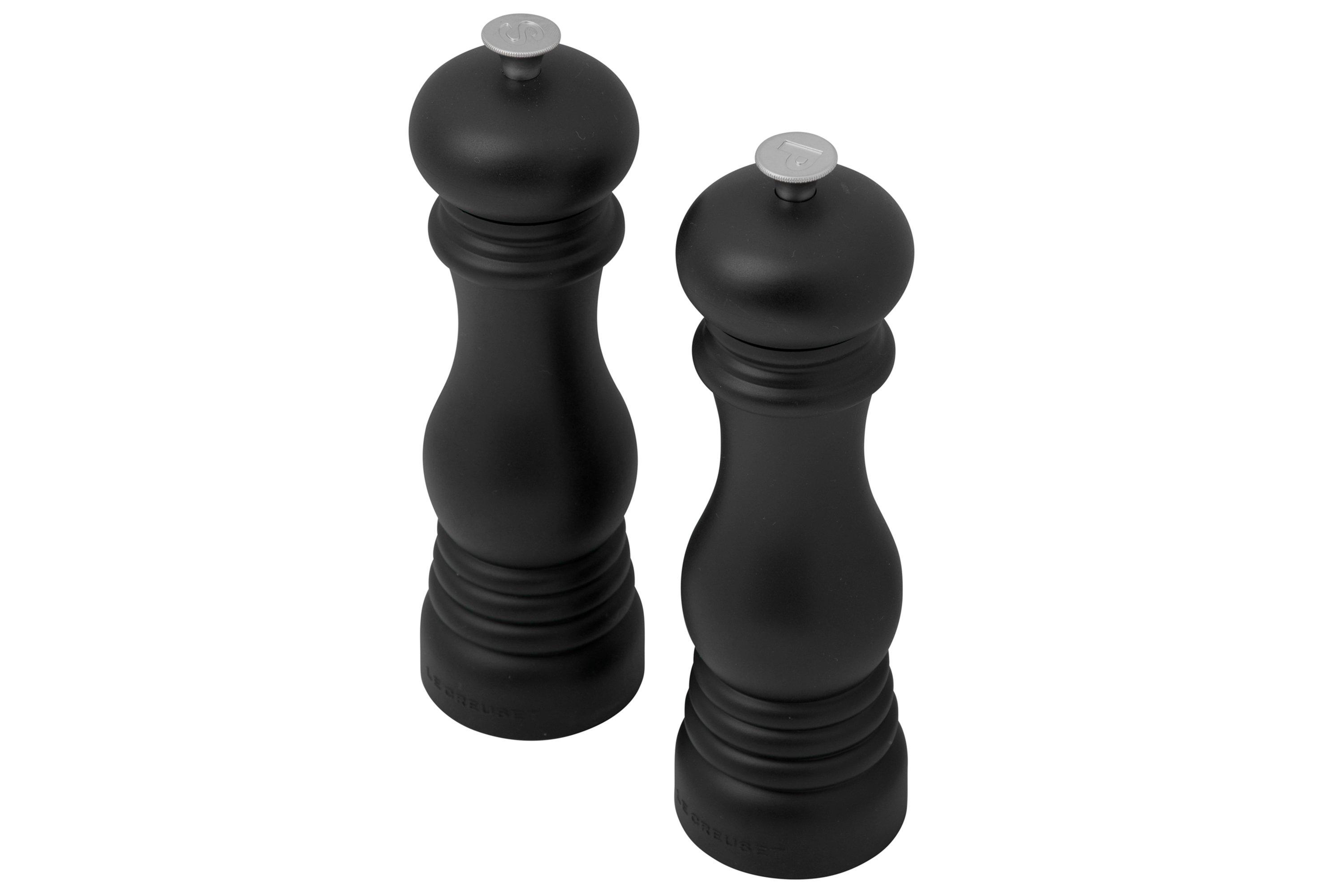Le Creuset salt and pepper mill set, matt black, set of 2