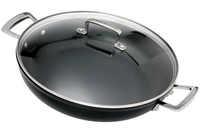 Le Creuset Les Forgées aluminum sauté pan with lid, 30cm