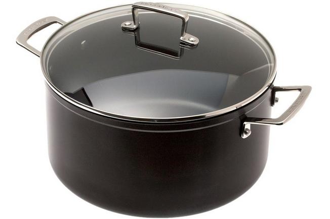 Image for Le Creuset Les Forgées aluminum cooking pot with lid, 28 cm