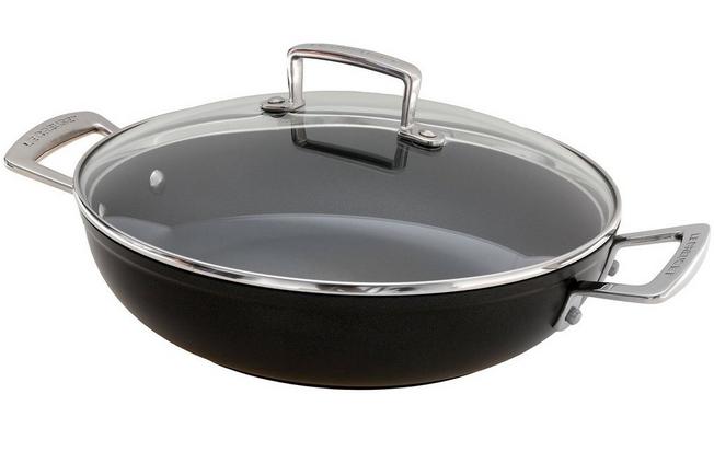Image for Le Creuset Les Forgées aluminum sauté pan with lid, 26cm