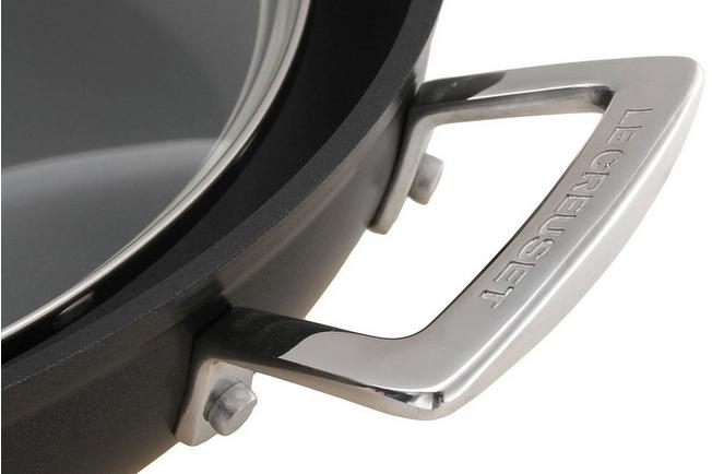 Image for Le Creuset Les Forgées aluminum sauté pan with lid, 28cm