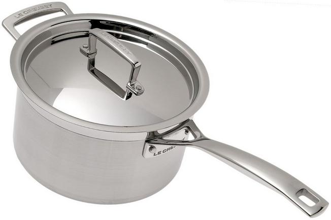 Le Creuset Stainless Steel Saucier Pan with Lid & Reviews