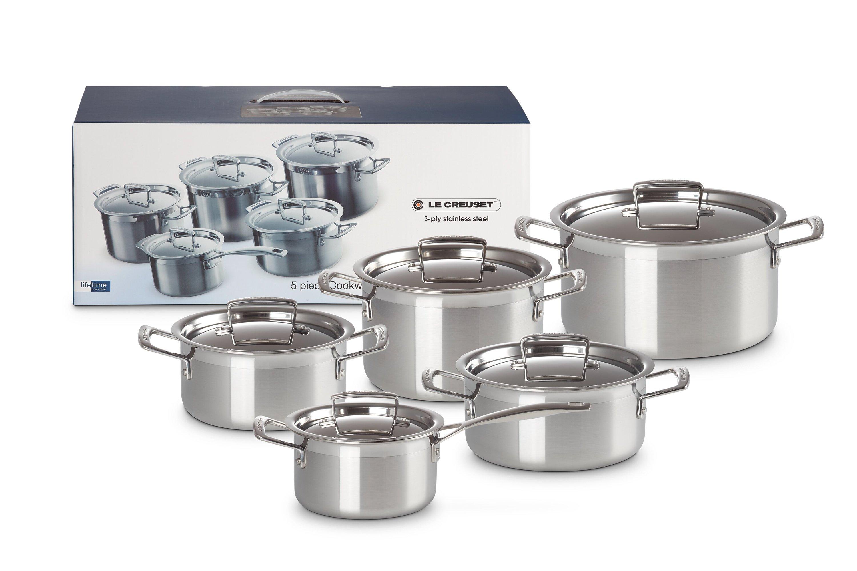 Le Creuset 3-ply 5-piece pan set | Advantageously shopping at