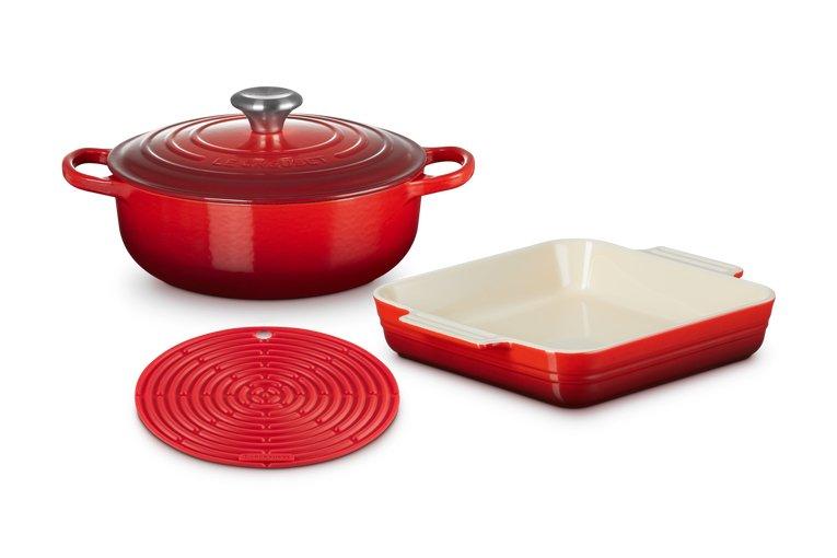 Lot De 2 Mini Tajines Le Creuset En Grès - Cerise Rouge 3,5 Oz - Occasion (léger Défaut)