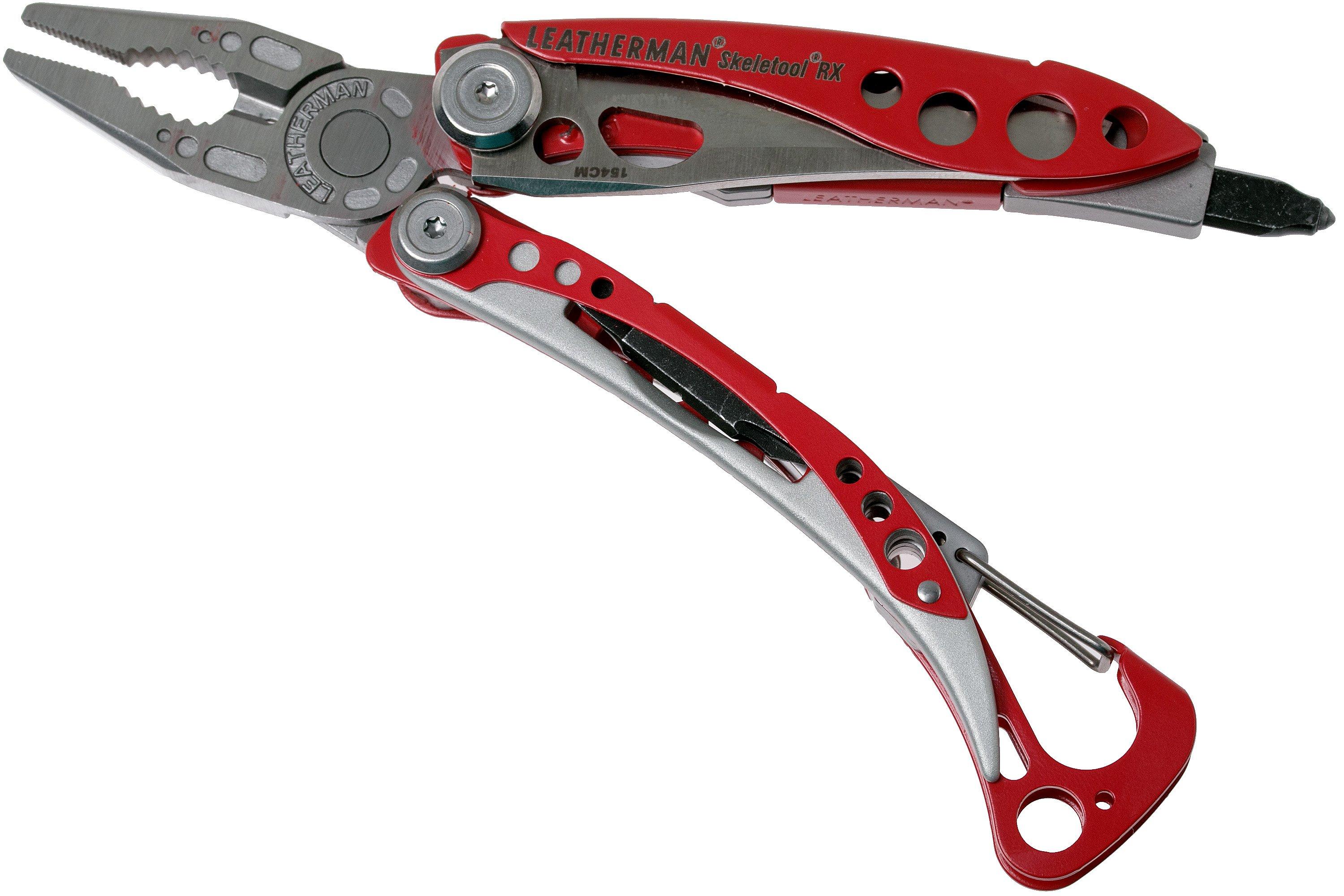 LEATHERMAN, Skeletool RX Multitool with Serrated Knife and Glass Breaker,  Red 