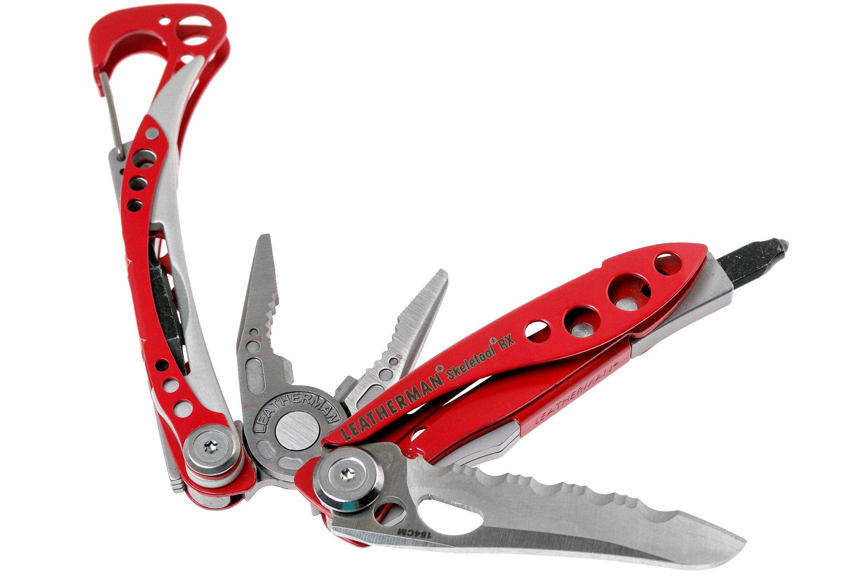 LEATHERMAN, Skeletool RX Multitool with Serrated Knife and Glass Breaker,  Red