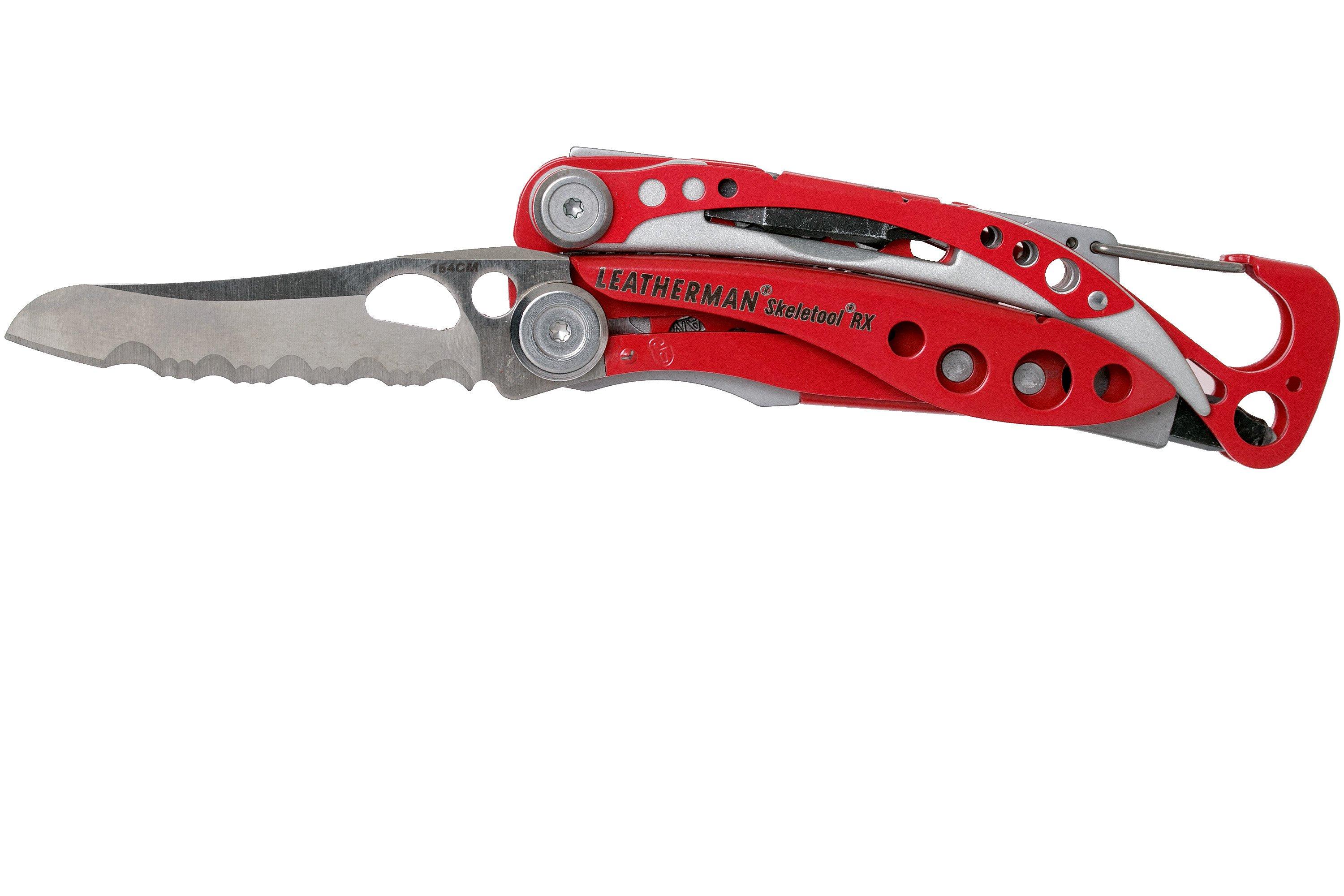 LEATHERMAN, Skeletool RX Multitool with Serrated Knife and Glass Breaker,  Red