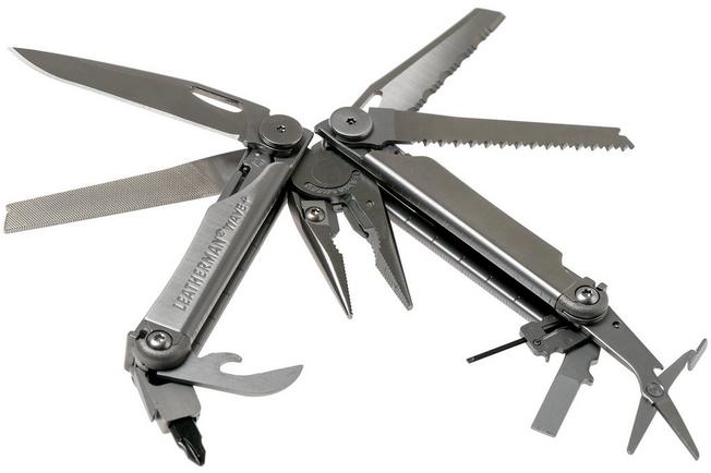 LEATHERMAN, Bond Multiherramienta, herramienta EDC de acero inoxidable con  hoja 420HC y funda de nailon